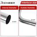 Richeer 2 Inch O.D. Stainless Steel Exhaust Pipe Kit DIY Custom Tube (8PCS)