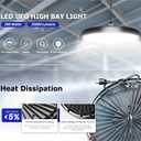 8Pack 300W UFO LED High Bay Light, 13 Inch 30000LM 6000K Super Bright, Aluminum Commercial LED Lights, 59 in Cable, ETL Listed Energy Saving Lamp for Warehouse Garage Factory Workshop, 8 Pack