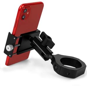 ZIDIYORUO UTV Phone Mount, Aluminum Heavy Duty UTV Phone Holder Fit for 1.75"-2" Roll Cage, Compatible with Polaris RZR/Can Am X3/Kawasaki Teryx/Talon Pioneer 1000, No Block Camera & Buttons