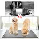 48" x 32" XXXL Largest Pet Food Mat, Silicone Dog Mats for Food and Water, Nonslip Pet Feeding Mats for Floors,Dog Cat Bowl Mat with Raised Edges, Dark Gray