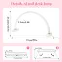 Half Moon Light for Nail Desk 20 inch Nail Desk Light Half Moon Lamp Portable Arch Lamp Dimmable with Foldable Bracket for Desk Salon Table Use, 3 Color Temperature