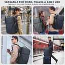 Vacuum Backpack Travel Expandable Compression Carry On Backpack with Vacuum Pump, Water-Resistant TSA Lock Travel Bag, 17" Laptop Backpack for Men Women, Business Airplane Flight Luggage, Navy Blue