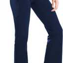 Yogipace Petite/Regular/Tall Women's Bootcut Yoga Pants with Side Pockets, Flare Leggings for Travel, Lounge & Everyday Wear, L (Black)