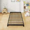 3 Inch Bed Frame Twin Size Low Profile, Twin Heavy Duty Platform Bed Frame No Box Spring Needed, Easy Assembly, Noise Free, Black
