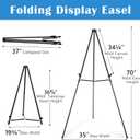 Falling in Art 70" Adjustable Aluminum Display Easel Stand, Versatile Tripod Easel for Artistic Presentations Stand, Lightweight and Sturdy for Art Shows, Exhibitions, and Studios, Holds 20 lbs