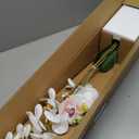 Dolly Parton White Artificial Orchid in Pink Ceramic Pot, 9.8x5.5x24 Inch