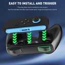 GLDRAM Grips for Nintendo Switch 2 Joycon, Comfort & Wear-Resistant Joycon 2 Grip, Switch 2 Accessories with Ergonomic Controller Handle & 8 Thumb Grip Caps - Black & Blue-Orange (4 Pack)