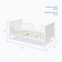 Dream On Me Hudson 3-in-1 Convertible Toddler Bed, 4 Safety Guard Rails, Low-to-Floor Design, Greenguard Gold & BSA Certified, Solid New Zealand Pinewood, Converts to Chairs & Table White, 57x29x28 Inch