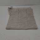 jinchan Tie Up Linen Textured Striped Bow Tie Curtain for Kitchen Bathroom Rod Pocket Pinstripe Valance Window Treatments Ticking Stripe Pull Cord Valance 1 Panel 18 Inch Taupe Grey on Beige