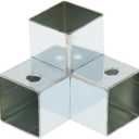 10 Pcs Square Tube Coupler,ULIFESTAR Slip Square Tube Connector,Galvanized Square Tube Fittings,1mm/0.04''Thick Square Tubing Joints for Square Pipe (25mm/1"-3 Way Tube)