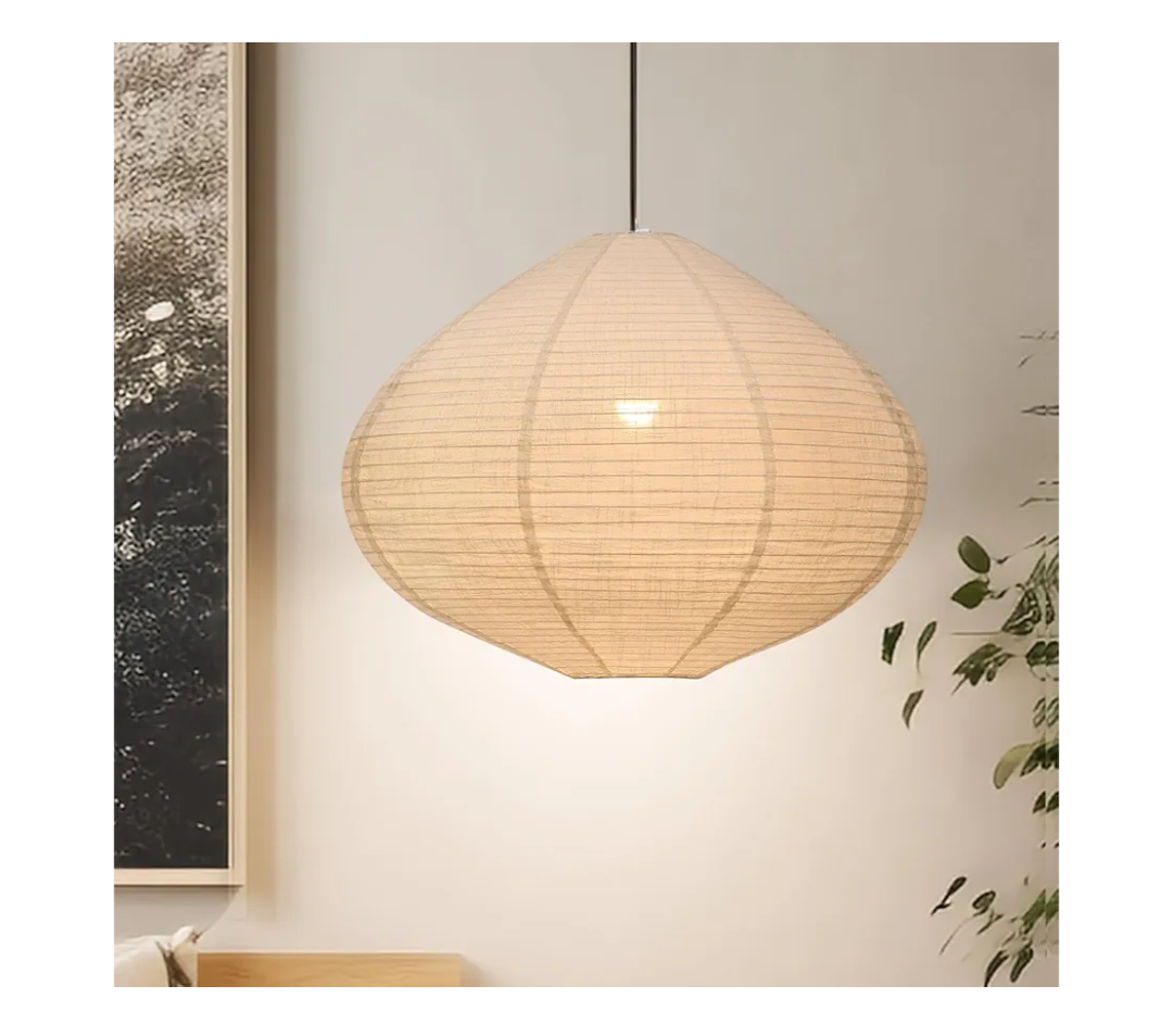 2 PCS Hanging Lamp shade Round 20INCH Blended Linen Pendant Lampshade Handmade Hanging Lantern Minimalist White Lamp Decorations Suitable for the Living room Hallway Bedroom and Kitchen