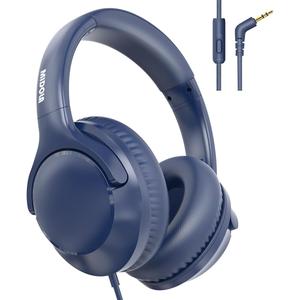 MIDOLA Wired Headphones Over-Ear Hi-Fi Sound with Microphone Adjustable Foldable, 1.5M Cord & 3.5mm Jack, Lightweight Headset for Kids Adults PC iPad Laptop Deep Blue