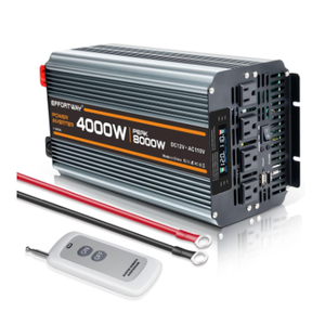 4000w Power Inverter DC 12V to AC 110V/120V Converter with 8000w Peak.Comes with LCD Display, Wireless Controller,4AC outlets 1USB.RV Inverter,Suitable for Camping,and Off-Grid Solar Inverter Systems