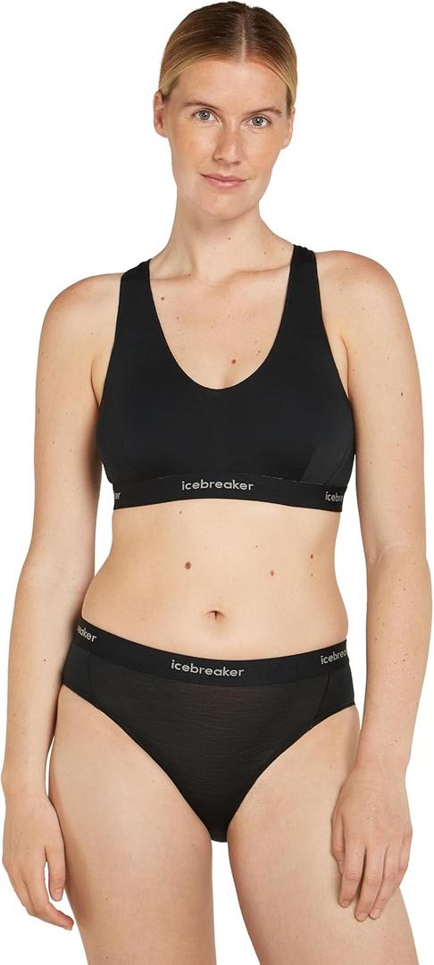 Icebreaker Women’s Merino Blend 125 Cool-Lite Sprite Racerback Bra - Black - Large
