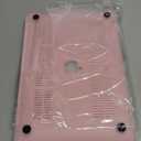 Seorsok Compatible with MacBook Air 13 Inch Case 2022-2018 Release A1932 A2179 M1 A2337,Elegant Leather Plastic Hard Shell Case Transparent Keyboard Cover,Pink Woven Fabric No Logo Cutout Design