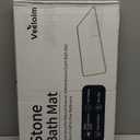 Stone Bath Mat Diatomaceous Earth Shower Mat Non-Slip Super Absorbent Diatomite Stone Mats for Bathroom Floor/Kitchen Counter Quick Drying Natural Easy to Clean(23.6''15.4" White)