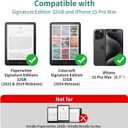 PlusAcc Wireless Charging Dock for Kindle Paperwhite Signature Editions (2022 & 2024 Releases) & Colorsoft Signature Edition & Smartphones, Foldable Charger Stand Compatible with iPhone 15 Pro Max