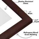 Americanflat 12x15 Picture Frame with Shatter-Resistant Glass - Use as 9x12 Frame with Mat or Display 12x15 Photo Without Mat - Hudson Collection - Wide Picture Frames for Wall Display - Mahogany