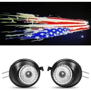 LED Puddle Light Kit American Flag For Cadillac Escalade Silverado Suburban Tahoe Sierra Yukon