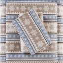 Woolrich Cotton Sheet Set Cottage Charms Print, 100% Cotton Flannel Sheets Warm & Fuzzy Bedding Set Full Size Sheets, Fitted Pocket Fits Up to 12" Mattress, Full Blue Snowflake 4 Piece
