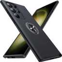 JAME for S23 Ultra Case, Slim Soft Bumper Case for Galaxy S23 Ultra, with Ring Holder Kickstand for Samsung S23 Ultra Cover, Military-Grade Protection for Samsung Galaxy S23 Ultra Case, Black