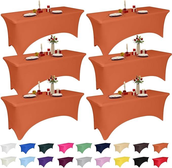 Stretchable Tablecloth Table Cover, Fitted Stretch Tablecloth for Rectangular Tables Multicolor Pack of 6 Size 20x20x36
