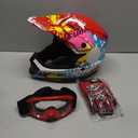TCMT Youth Dirt Bike Helmet DOT Certified - Kids Full Face Motocross ATV Helmet with Goggles, Gloves and Helmet Bag for Off-Road, BMX, MX, Street Riding