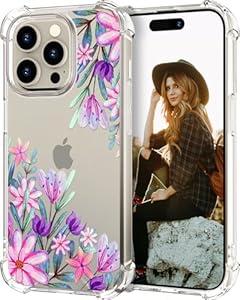 Hungo Compatible for iPhone 15 Case for Women Clear Design Cute,Girly Girls Tree with Colorful Leaves Autumn