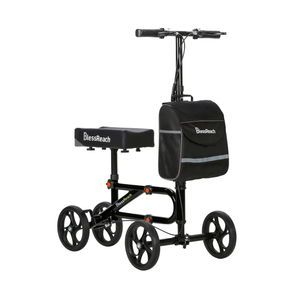 Economy Knee Scooter Steerable Knee Walker for Foot Injuries Compact Crutch Alternative with Dual Braking System (Black)