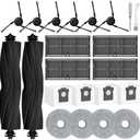 Accessories Kit for Dreame X40 Ultra L40 Ultra MOVA P10 Pro Ultra Robot Vacuum Cleaner, 2 Main Brushes, 4 HEPA Filters, 4 Mop Pads, 4 Vacuum Bags, 6 Side Brushes, 1 Cleaning Brush, 1 Screwdriver