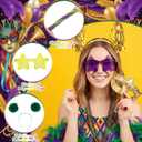 50 Pcs Holiday Gold Green Purple Team Spirit Accessories Pom Pom Party Headbands Star Shape Sunglasses Bead Necklaces Stuff Favors for Birthday Carnival Supplies