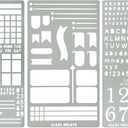 Aleks Melnyk No.486 Metal Stencils for Bullet Journaling, Bookmark, Planning, Lines, Planner, Habit Tracker, Dot Journals Stencil for Diary, Templates, Tiny Letters, Small Number