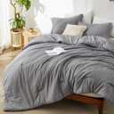 Bedsure Super King Comforter Set - Dark Grey Soft Bedding for All Seasons, Cationic Dyed Bed Set, 3 Pieces, 1 Super King Size Comforter (120"x120") and 2 Pillow Shams (20"x36"+2")