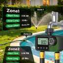 Sprinkler Timer 2 Outlets, Programmable Water Hose Timer with Rain Delay/Manual/Automatic Watering System, Outdoor Digital Auto Irrigation for Garden Yard Lawn with Large Display(Black+Olive Green)