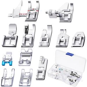 Mudder 12 Pcs Sewing Machine Presser Foot Set Multifunctional Sewing Foot Presser for Gathering Zipper Insertion Joining Embroidery Stitching