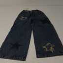 5-14 yrs Kids Girls Jeans Distressed Elastic Waist Baggy Denim Wide Leg Pants Trousers