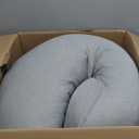 Momcozy Pregnancy Pillows with Cooling Cover, U-Shaped Full Body Maternity Pillow for Side Sleepers 57 Inch - Support for Back, Hip, Belly, Legs for Pregnant Women (Grey- Cooling Fabric)