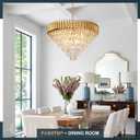 K9 6-Tiers Modern Gold Crystal Chandelier 30'' Contemporary Crystal Pendant Chandeliers Light Fixture 16 Lights for Living Room Dining Room Bedroom Entryway Foyer High Ceiling，E12 Base ﻿ ﻿