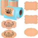 Brown Thermal Labels - 3 Roll Pack of 600 Pieces, 3x2 Inch, Vintage Style, Compatible with Thermal Label Printer, Ideal for DIY Design, Address, Consignment