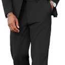 COOFANDY Men Suits 2 Piece Slim Fit Two Button Casual Blazer Wedding Bussiness Suit Separates Black, Size 48/42