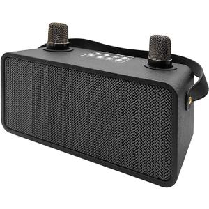 Karaoke Machine for Adults & Kids, Portable Bluetooth Speaker with 2 Wireless Karaoke Microphones, PA System with Echo Adjustment, Support Bass/FM/USB/TF for Home Party