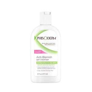 pHisoderm Anti-blemish Gel Cleanser, for Oily, Combo and Acne-prone Skin, 6 Fluid Ounce Bottle (Pack of 4)