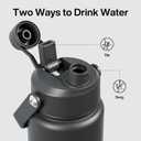 ENCOOL Insulated Water Bottle with Straw Stainless Steel Water Bottle, Leak-Proof, BPA-Free, Double Wall Vacuum Keeps Cold for 24 Hours for Sports, Travel, School (32 oz, Black Night)