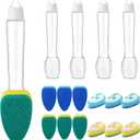 FoldTier Non Scratch Stand Dish Wand Kit 4 Wand & 12 Sponge Refills for Scrubbing and Washing Dishes Away from Mess Replacement Dish Scrubber for Nonstick Pots and Pans Glass Tubs