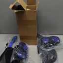 Snorkeling Gear for Adults, Dry Snorkel Mask Set Blue Electroplated Wide View Anti-Fog Scuba Diving Mask Goggles, Professional Snorkel Gear with Carry Bag for Adults Swimming, Diving