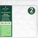 Joey + Joan Waterproof Bassinet Mattress Pad Cover Compatible with Delta & Simmons Bassinet 2 Pack Quilted Mattress Protector Made from Ultra Soft Bamboo Viscose Terry 16" x 32"