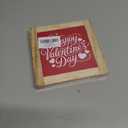 Valentine's Day Wooden Box Sign, Happy Valentine's Day Heart Accents Tabletop Decor, Love Desk Plaque for Bedroom Living Room Office, Valentine Home Decor 5.9x5.9 Inches