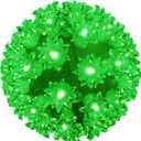 Christmas Lighted Ball 5.5" Outdoor Hanging Sphere Lights Orb 50 LED Green Starlight Sphere for Tree, Porch, Gazebo, Bedroom Decorations