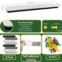 Bulletin Board, Jeethemy Felt Pin Board Bar Strips, Self Adhesive Cork Boards for Walls with 35 Push Pins for Bedrooms Offices Home Decoration,8 Pack,Black/Grey/White/Light Grey