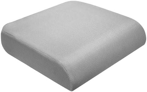 YOUFI Extra Thick Large Seat Cushion -19 X 17.5 X 4 Inch Gel Memory Foam Cushion with Carry Handle Non Slip Bottom - Pain Relief Coccyx Cushion for Wheelchair Office Chair (Gray)